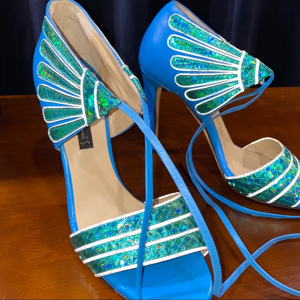 HP!🎉NWOT Chrissie Morris Genuine Stingray Heels sz 40 - Picture 2 of 10